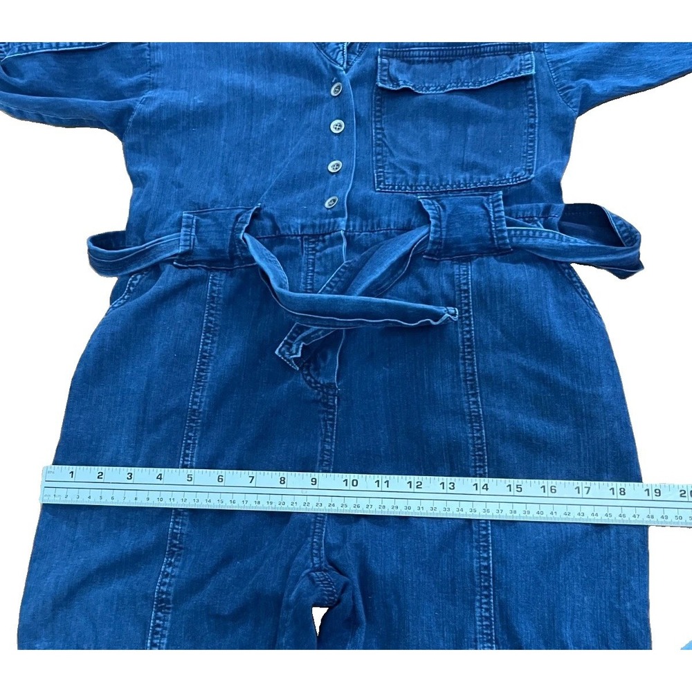 Rachel Comey Denim Jumpsuit Size 0 Womens Blue 3/4 Sleeve Utility Romper - Picture 12 of 16